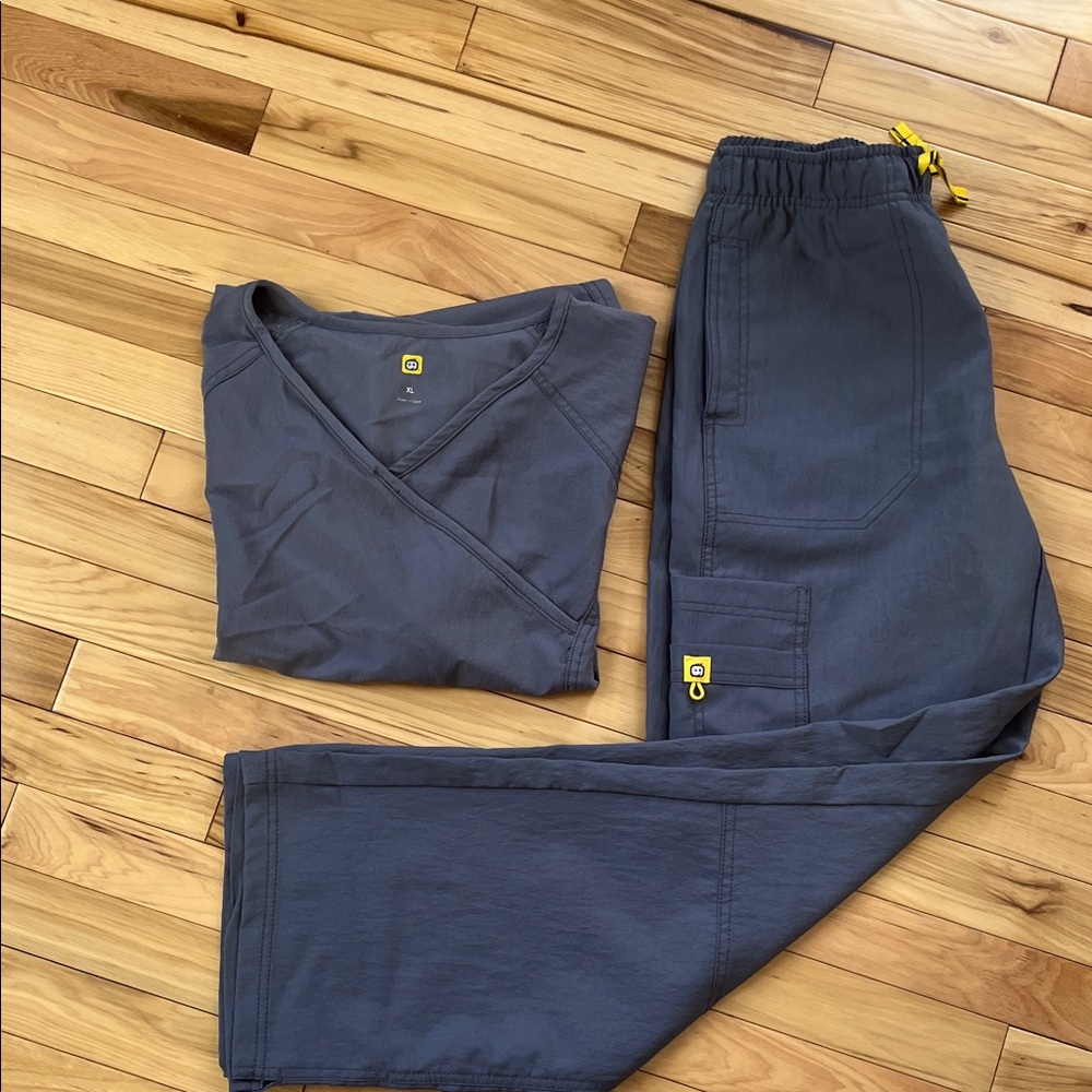 Wonderflex 4 extreme stretch scrub set XL/L Pewter gray